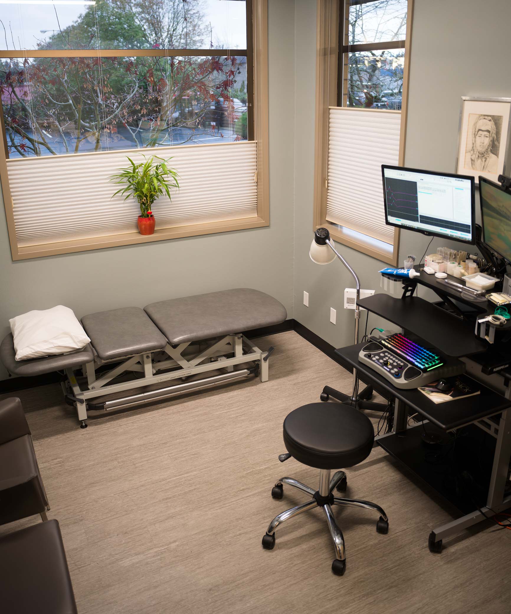 Comfortable exam room setup